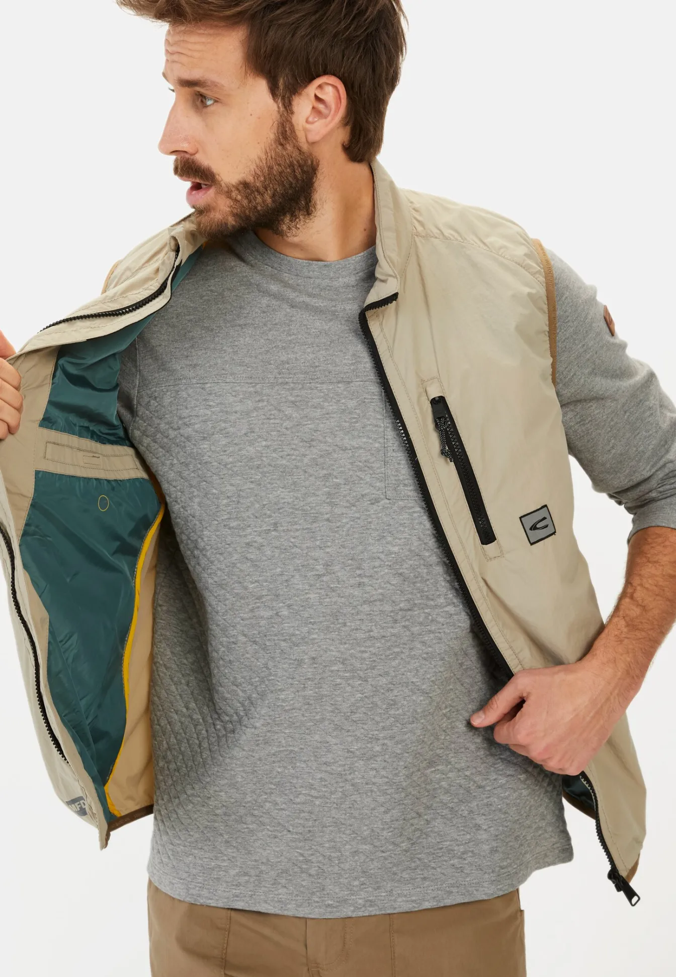 Herren Camel Active T-Shirts & Polos^Langarmshirt mit Steppmuster