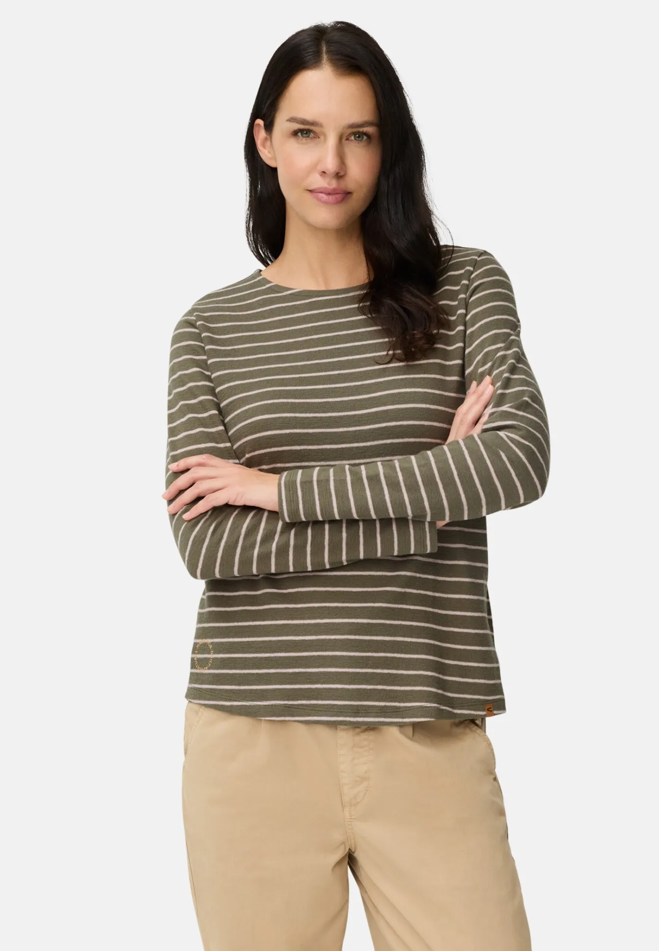 Damen Camel Active T-Shirts & Polos^Langarm-T-Shirt aus Bio-Baumwolle