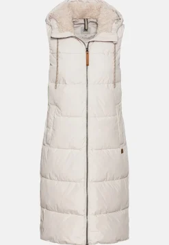 Damen Camel Active Jacken & Westen^Lange Pufferweste mit Kapuze