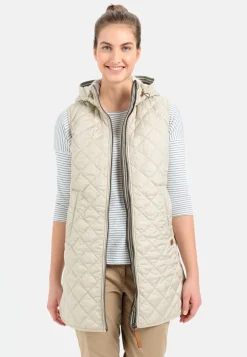 Damen Camel Active Jacken & Westen^Lange Steppweste aus recyceltem Polyester