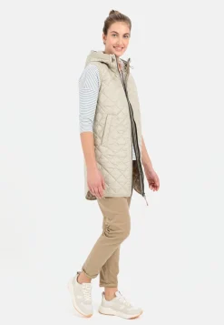 Damen Camel Active Jacken & Westen^Lange Steppweste aus recyceltem Polyester