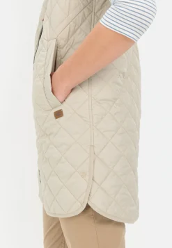 Damen Camel Active Jacken & Westen^Lange Steppweste aus recyceltem Polyester
