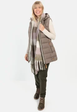 Damen Camel Active Jacken & Westen^Lange Weste mit Kapuze