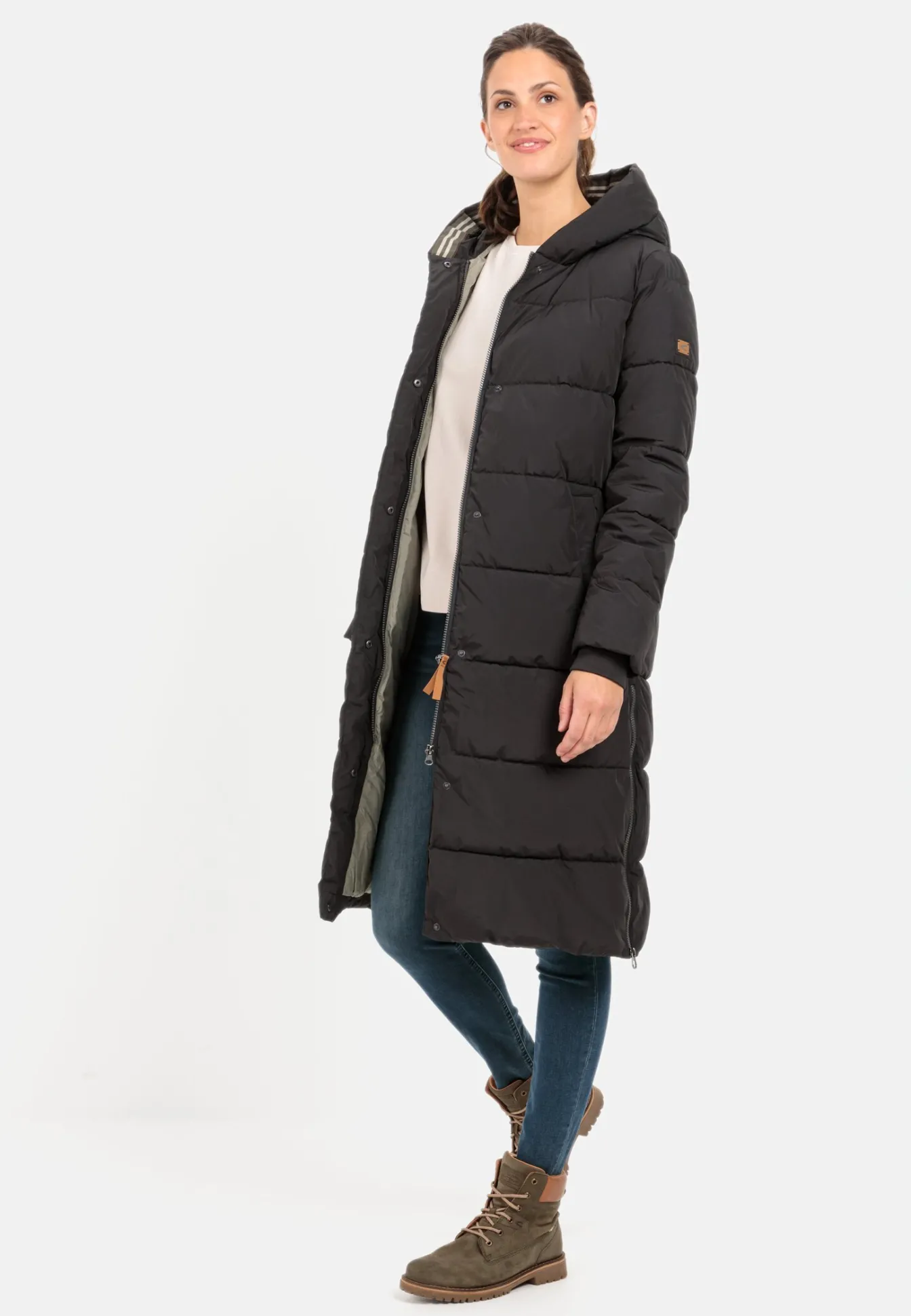 Damen Camel Active Jacken & Westen^Langer Puffermantel aus recyceltem Polyester