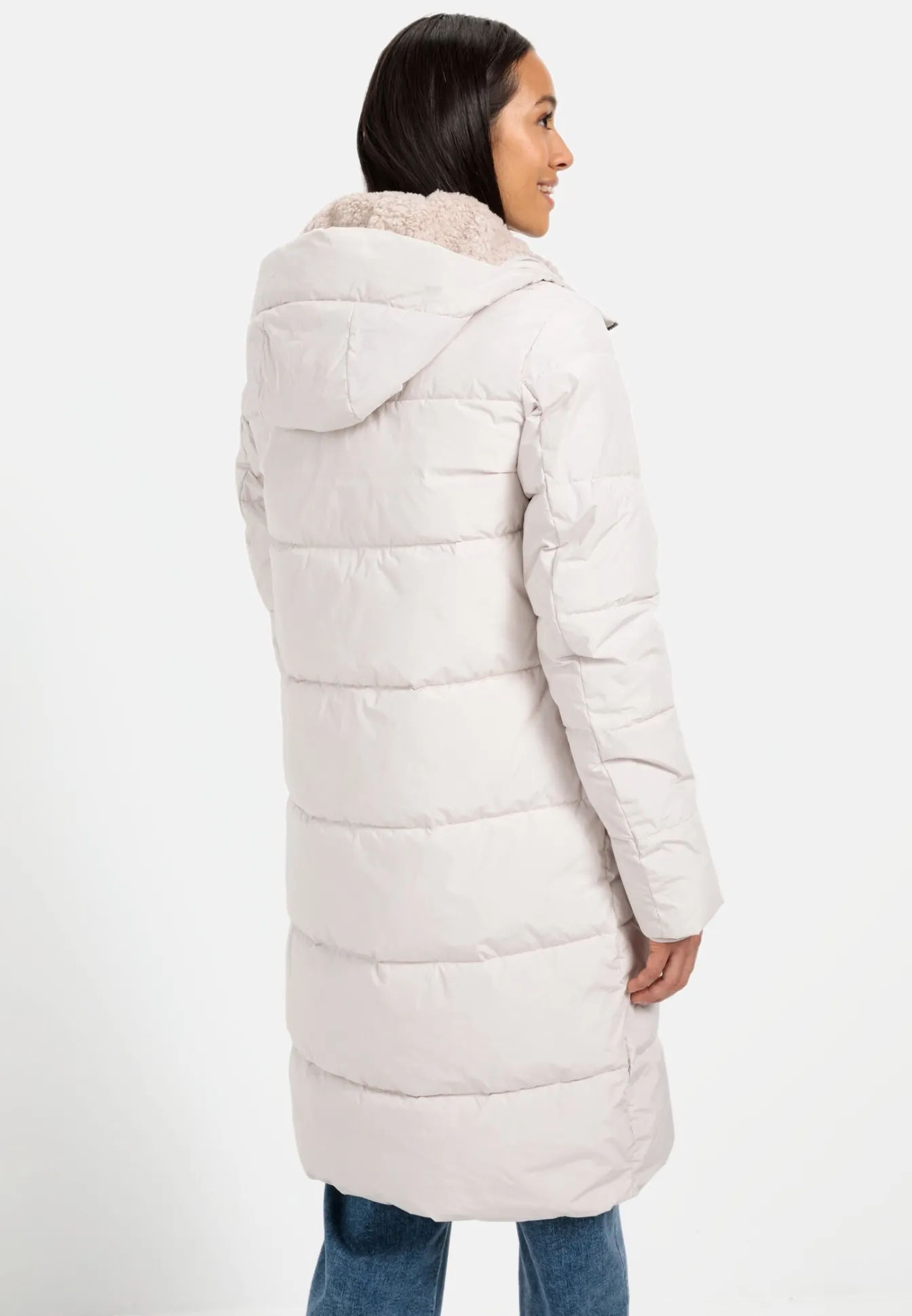 Damen Camel Active Jacken & Westen^Langer Puffermantel mit gefütterter Kapuze