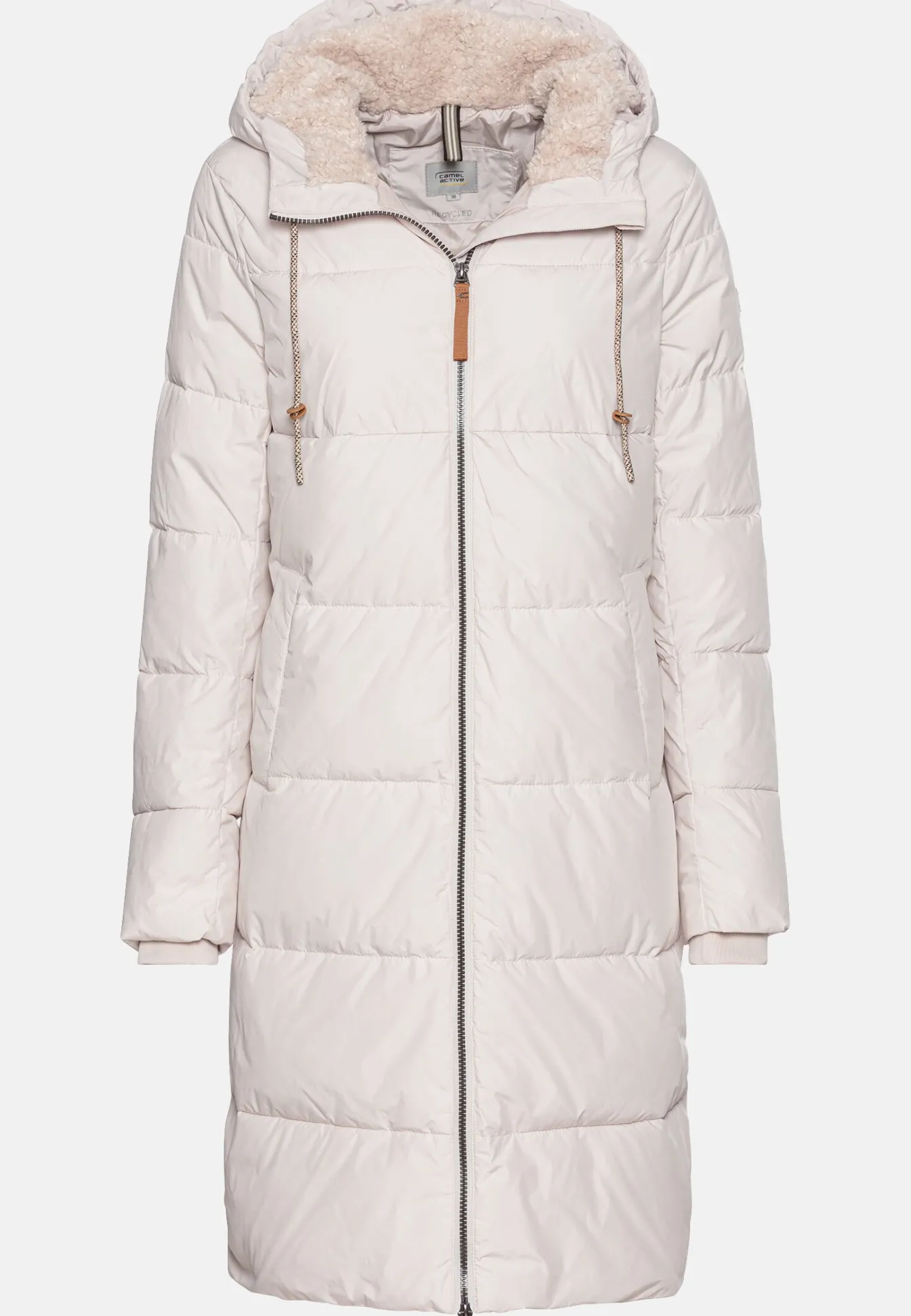 Damen Camel Active Jacken & Westen^Langer Puffermantel mit gefütterter Kapuze