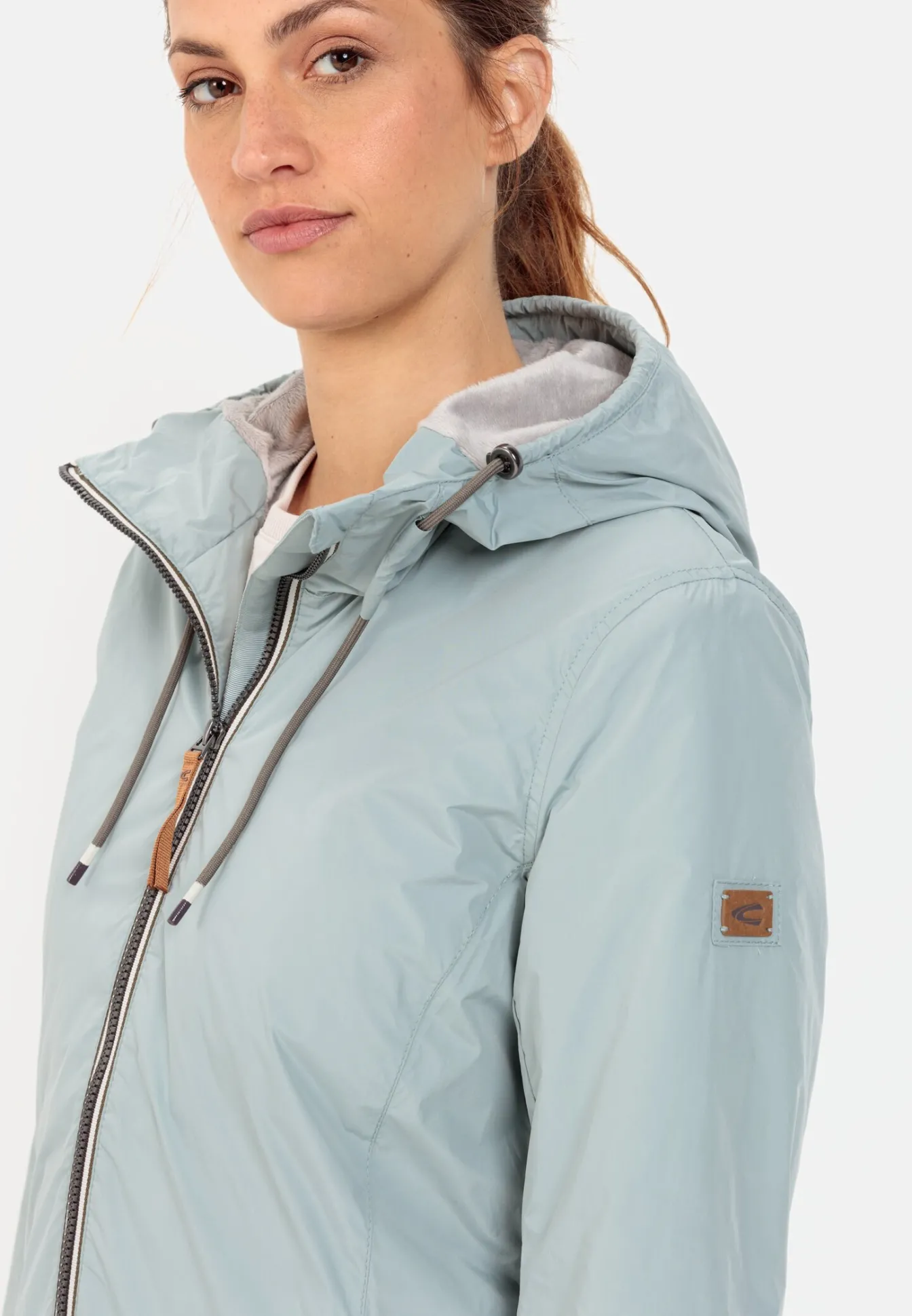 Damen Camel Active Jacken & Westen^Langer Windbreaker mit weichem Plüschfutter