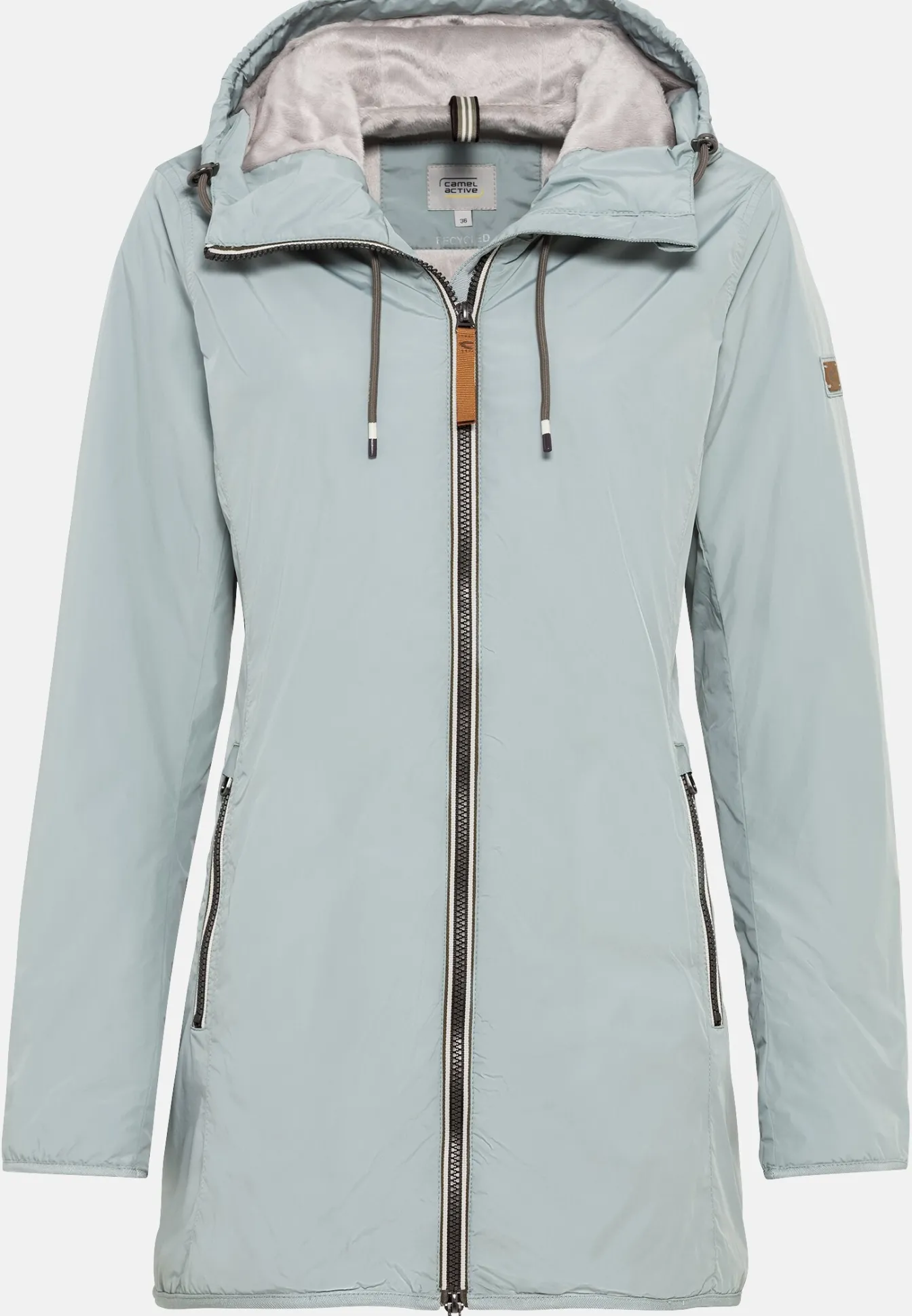 Damen Camel Active Jacken & Westen^Langer Windbreaker mit weichem Plüschfutter