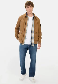 Herren Camel Active Jacken & Westen^Leder Blouson mit Hemdkragen