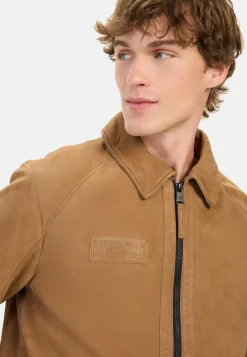 Herren Camel Active Jacken & Westen^Leder Blouson mit Hemdkragen