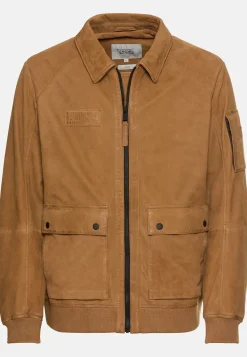 Herren Camel Active Jacken & Westen^Leder Blouson mit Hemdkragen