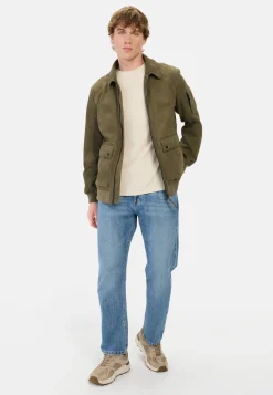 Herren Camel Active Jacken & Westen^Leder Blouson mit Hemdkragen