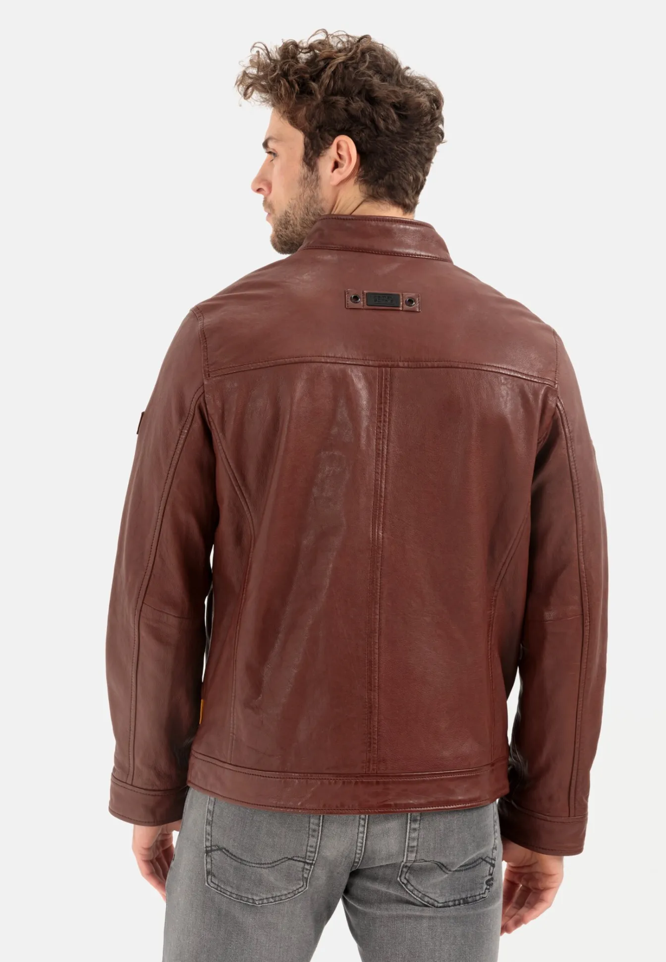Herren Camel Active Jacken & Westen^Leder Blouson mit Stehkragen