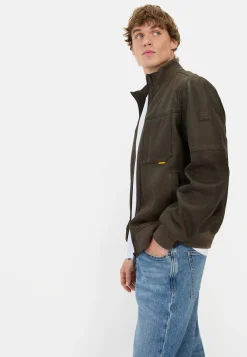 Herren Camel Active Jacken & Westen^Lederjacke mit Bomberkragen