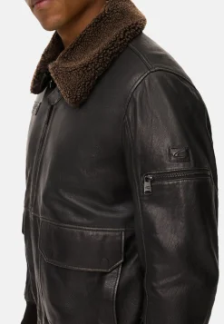 Herren Camel Active Jacken & Westen^Lederjacke mit Innentaschen