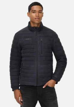Herren Camel Active Jacken & Westen^Lederjacke mit Stehkragen und Brusttasche