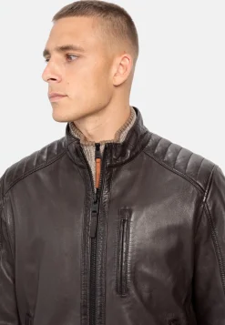 Herren Camel Active Jacken & Westen^Lederjacke mit Stehkragen