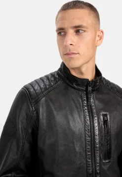 Herren Camel Active Jacken & Westen^Lederjacke mit Stehkragen