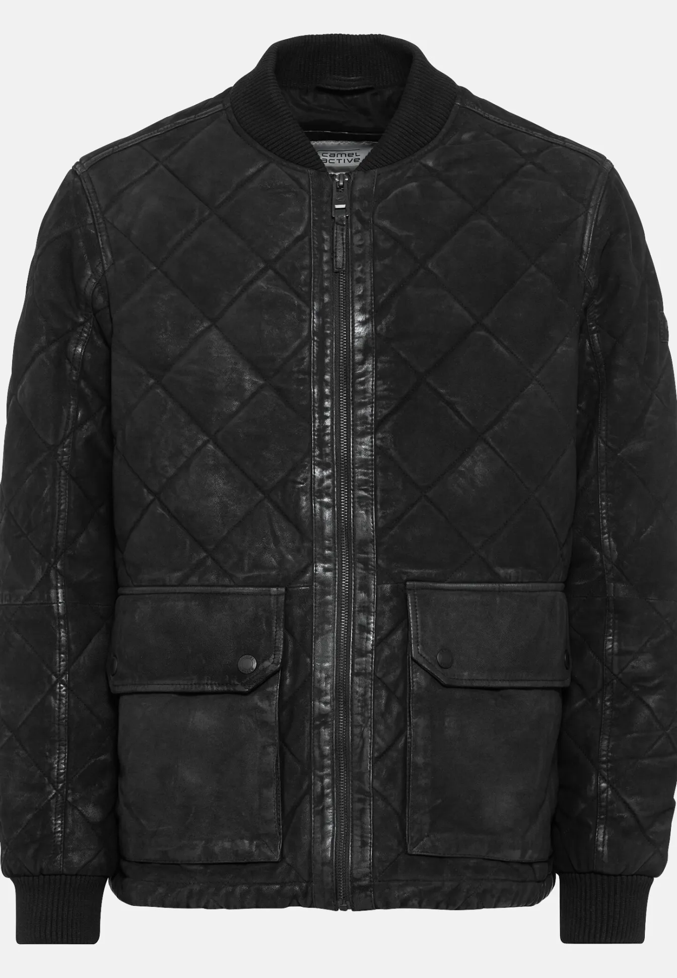 Herren Camel Active Jacken & Westen^Leder-Steppjacke mit Strickkragen
