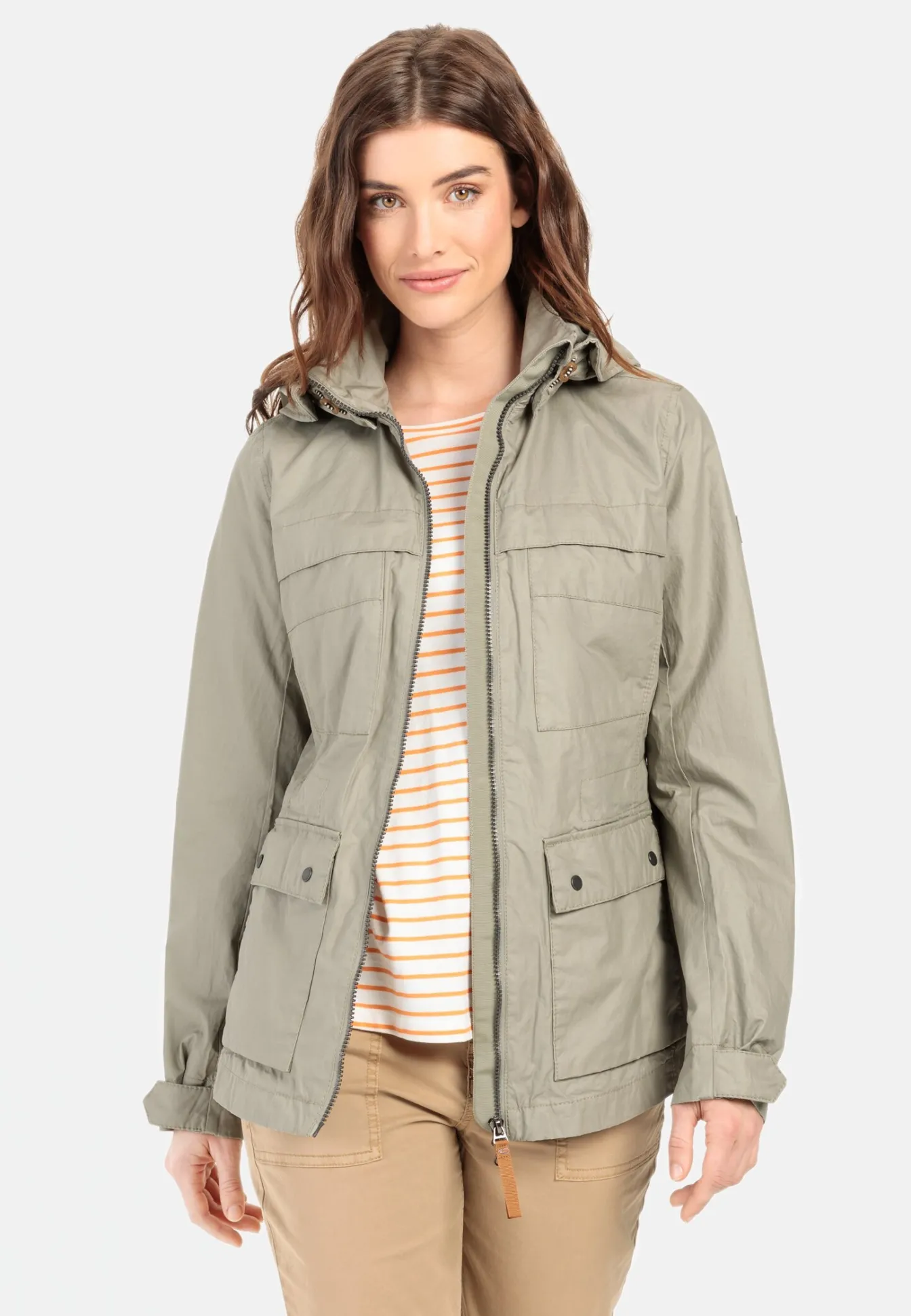 Damen Camel Active Jacken & Westen^Leichte Jacke aus reiner Baumwolle im Vintage Look