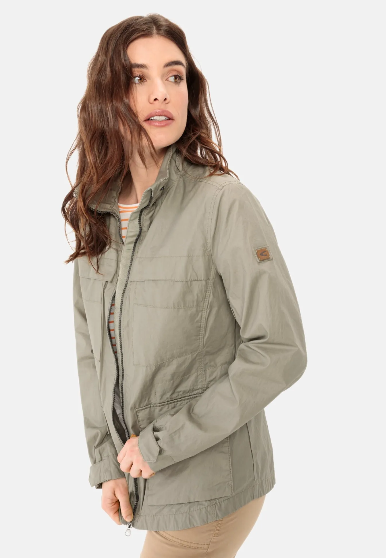 Damen Camel Active Jacken & Westen^Leichte Jacke aus reiner Baumwolle im Vintage Look