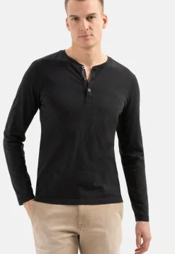 Herren Camel Active T-Shirts & Polos^Leichtes Langarmshirt mit Henley Kragen aus Organic Cotton