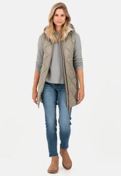 Damen Camel Active Jacken & Westen^Longweste mit Kapuze aus recyceltem Polyester