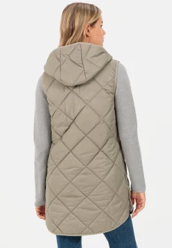 Damen Camel Active Jacken & Westen^Longweste mit Kapuze aus recyceltem Polyester