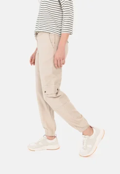 Damen Camel Active Hosen^Loose Fit Cargo aus einem Baumwoll-Leinenmix
