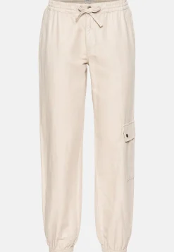 Damen Camel Active Hosen^Loose Fit Cargo aus einem Baumwoll-Leinenmix