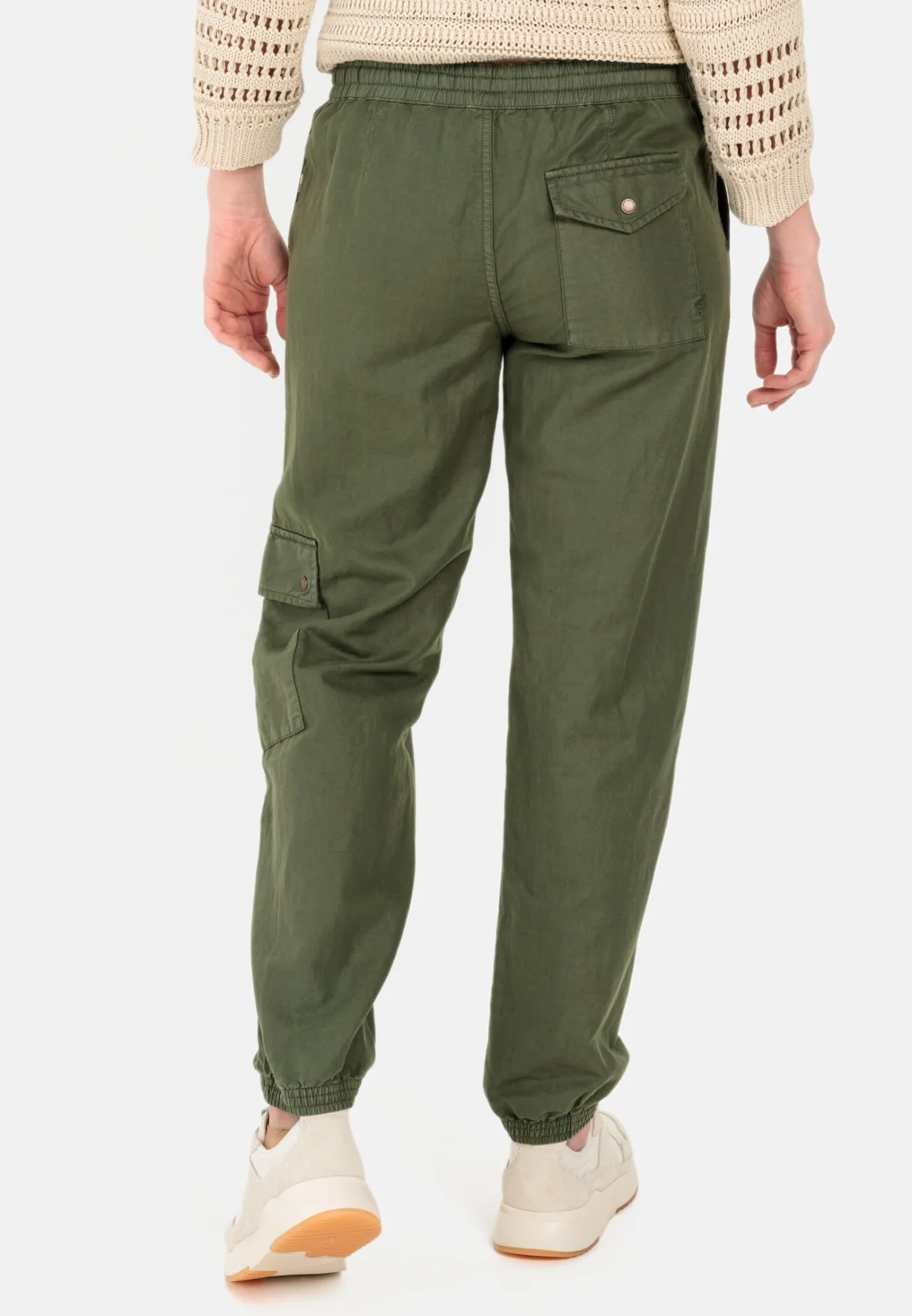 Damen Camel Active Hosen^Loose Fit Cargo aus einem Baumwoll-Leinenmix
