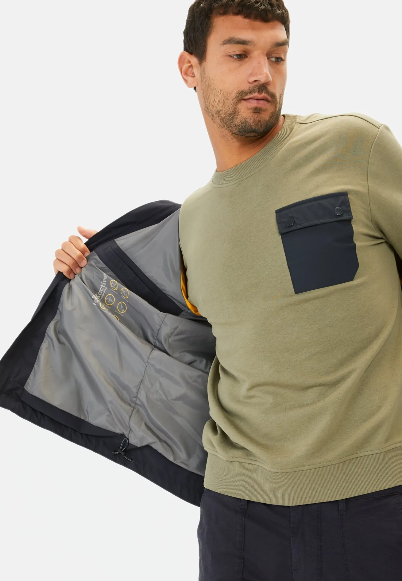 Herren Camel Active Sweatshirts & Hoodies^Lässiges Sweatshirt mit Kontrasttasche