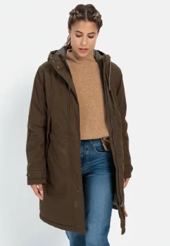 Damen Camel Active Jacken & Westen^Mantel mit fester Kapuze