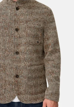 Herren Camel Active Pullover & Cardigan|Jacken & Westen^Melierte Jacke mit Stehkragen