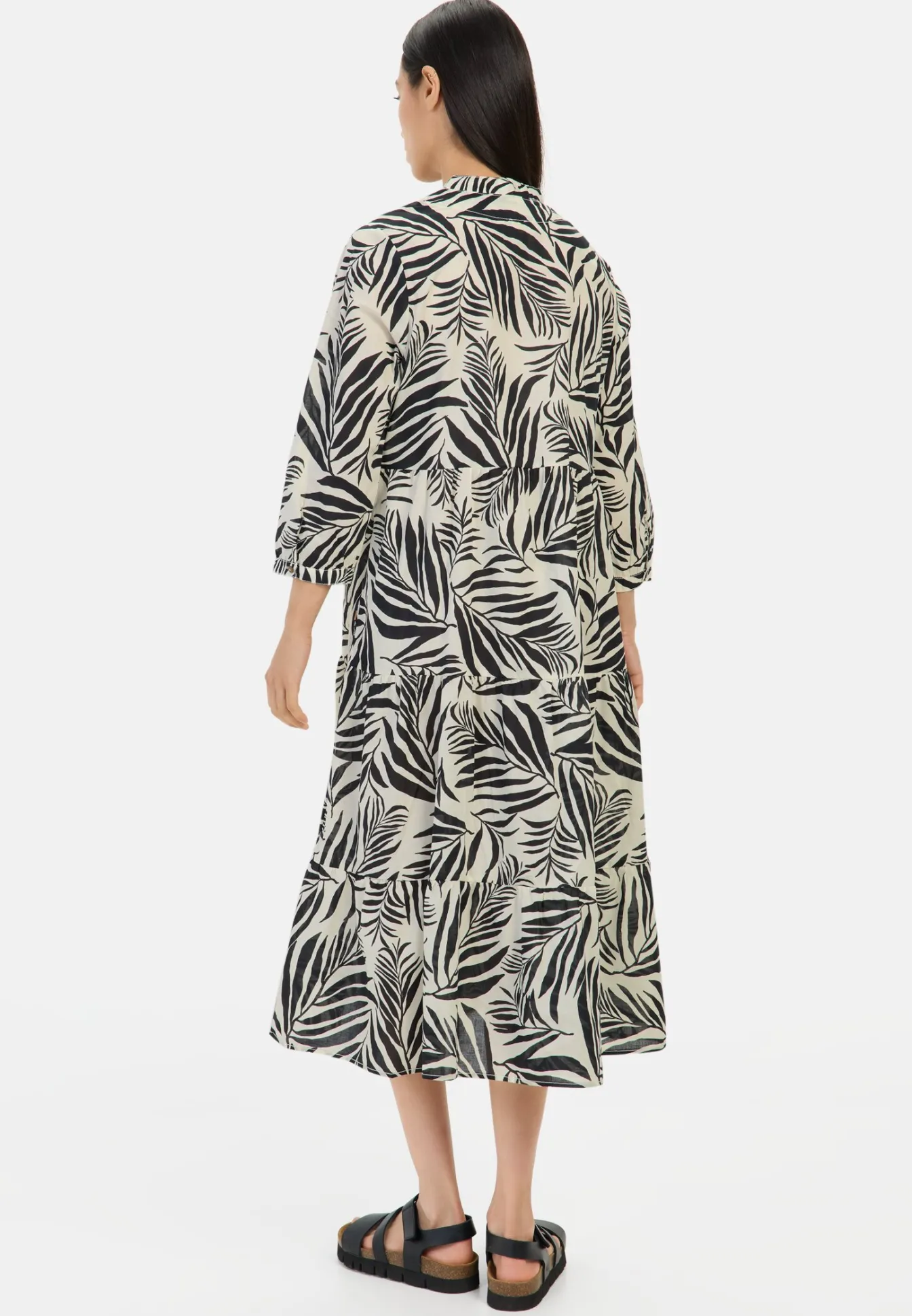 Damen Camel Active Kleider^Mittellanges Sommerkleid mit Allover-Print