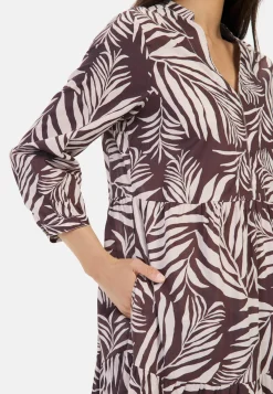 Damen Camel Active Kleider^Mittellanges Sommerkleid mit Allover-Print