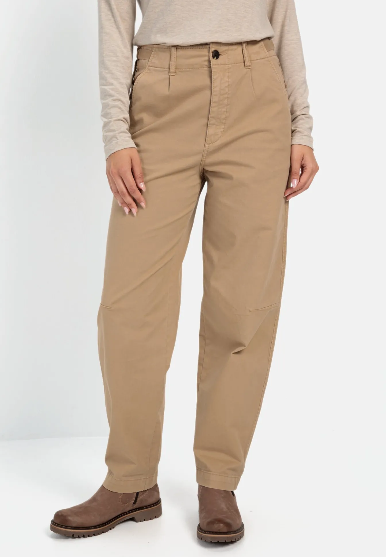 Damen Camel Active Hosen^Mom Fit Chino
