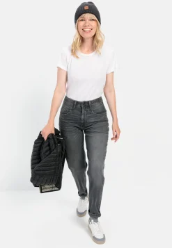 Damen Camel Active Hosen^Mom Fit 5-Pocket Jeans