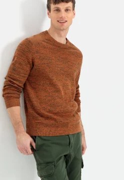 Herren Camel Active Pullover & Cardigan^Mouliné Strickpullover aus zertifiziertem Organic Cotton