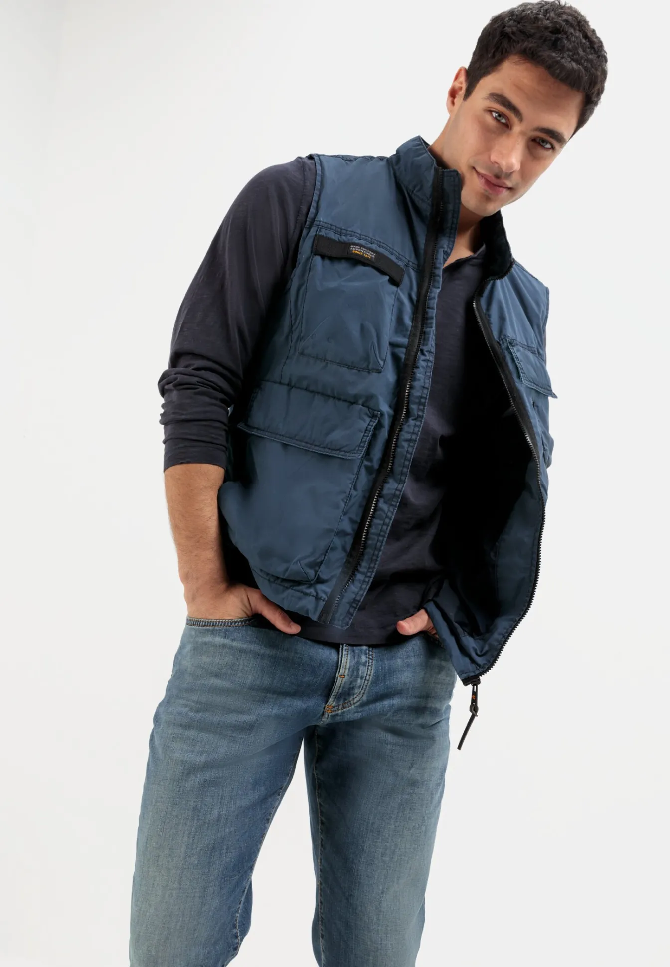 Herren Camel Active Jacken & Westen^Multipocket Weste mit Stehkragen