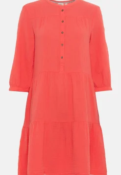 Damen Camel Active Kleider^Musselin Stufenkleid mit Knopfleiste