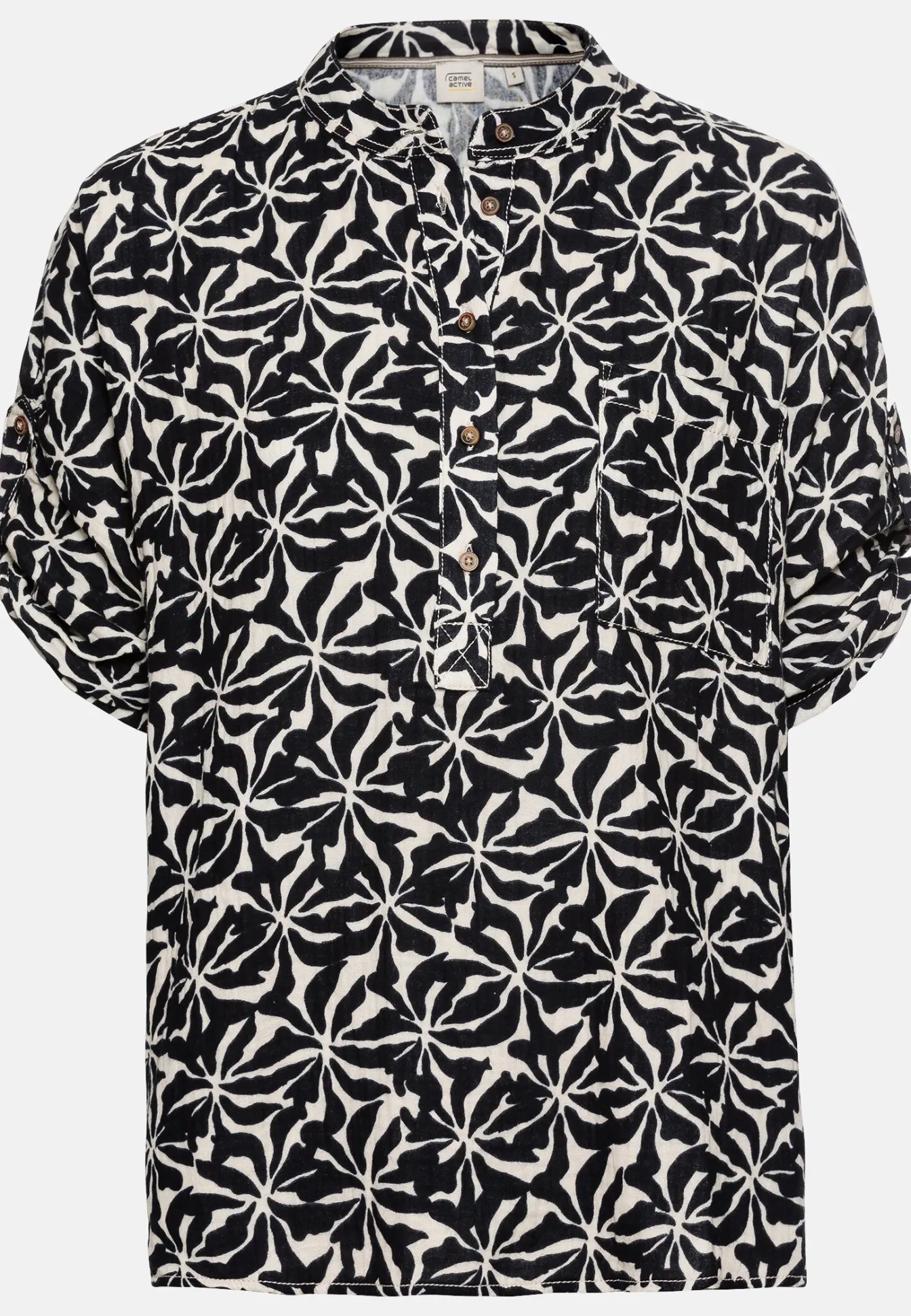 Damen Camel Active Blusen^Musselin-Schlupfbluse im Allover-Print