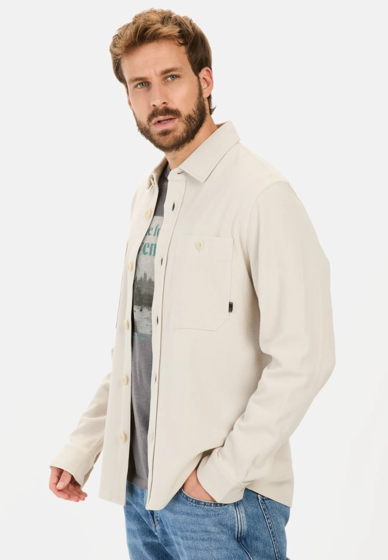 Herren Camel Active Overshirts^Overshirt aus reiner Baumwolle