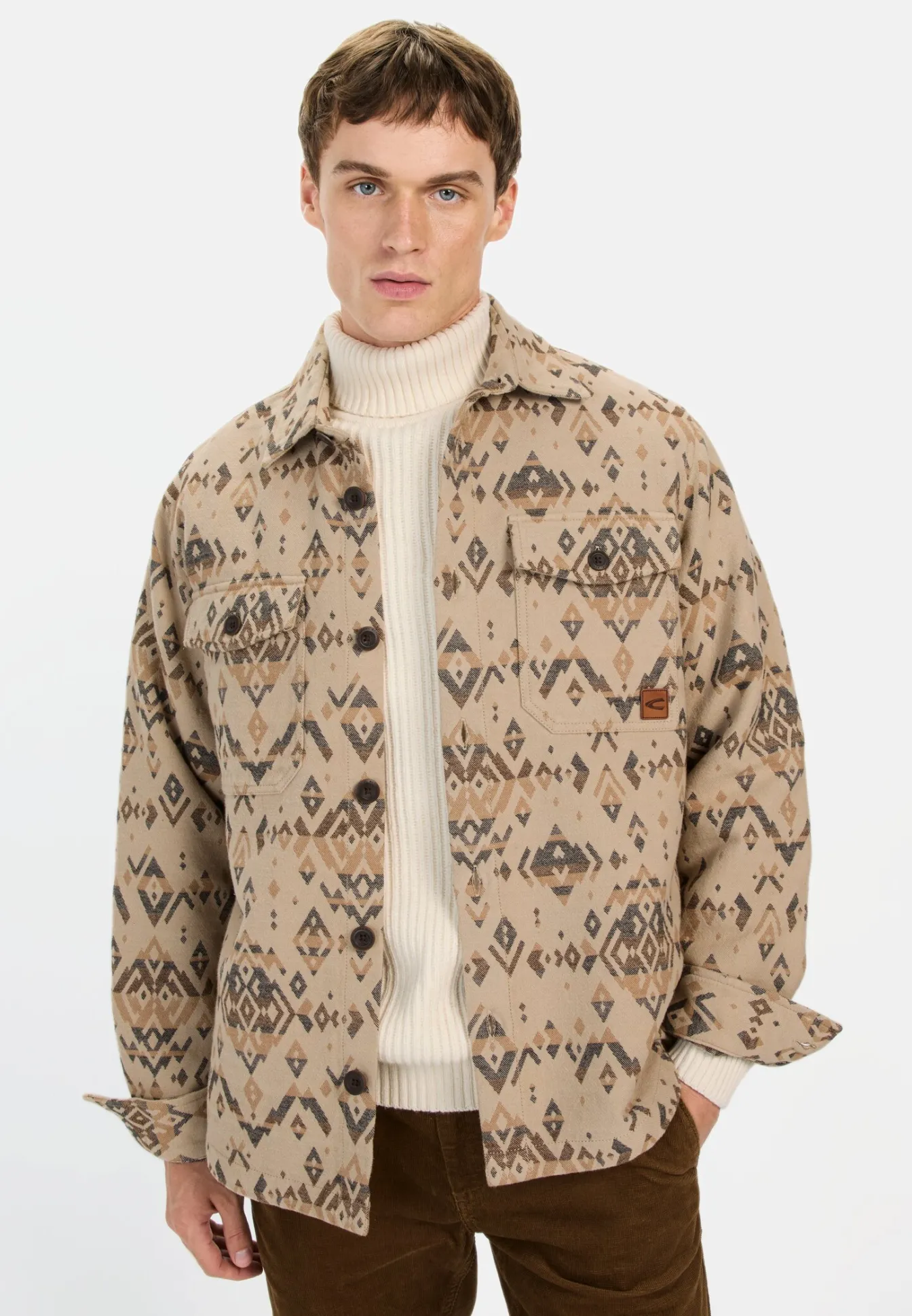Herren Camel Active Overshirts^Overshirt mit Jacquard-Muster