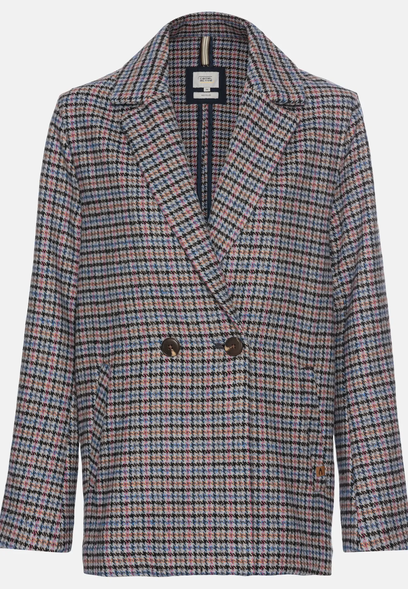 Damen Camel Active Jacken & Westen^Oversized Blazer mit kariertem Muster