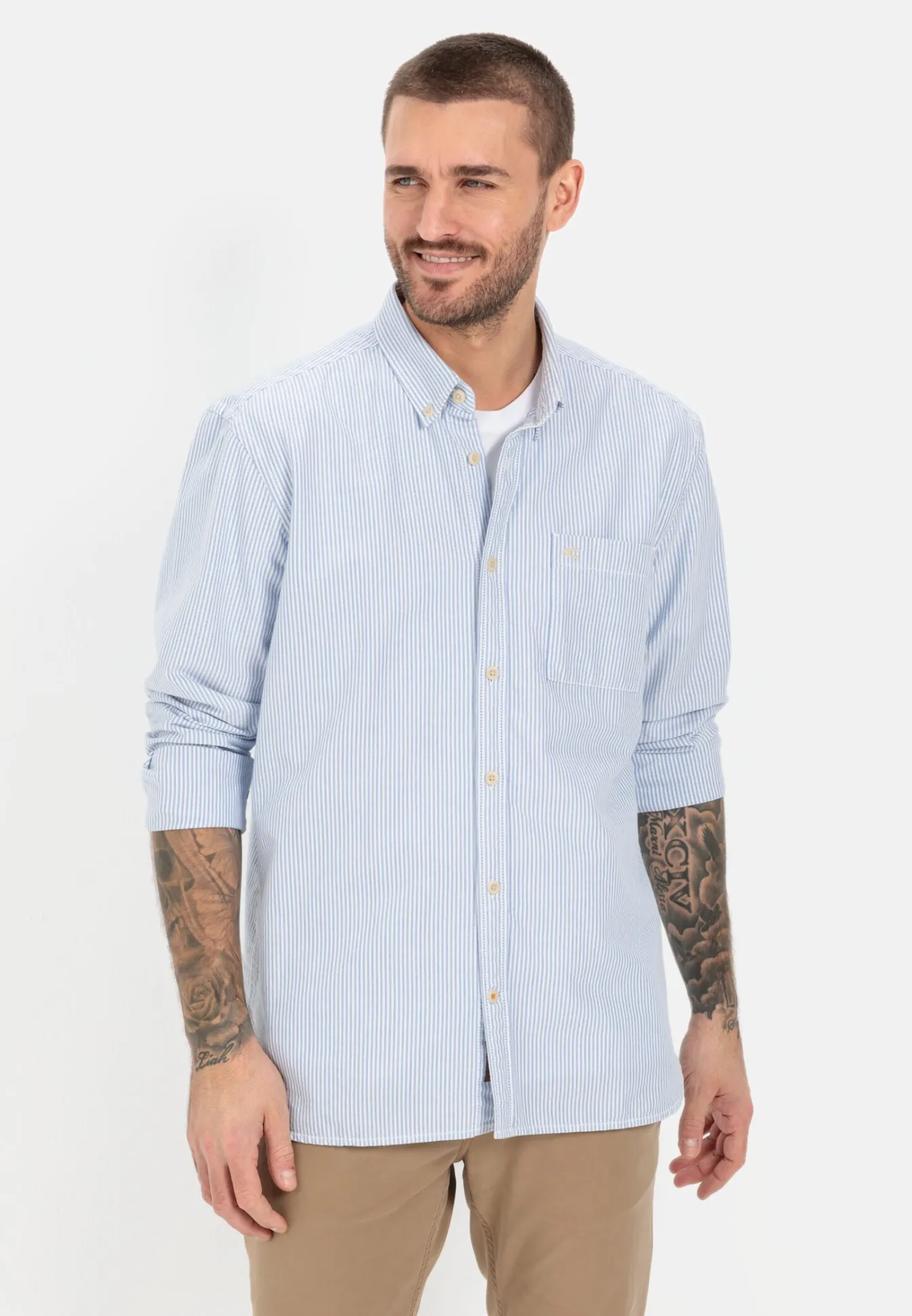 Herren Camel Active Hemden^Oxford Streifenhemd aus nachhaltigem Organic Cotton