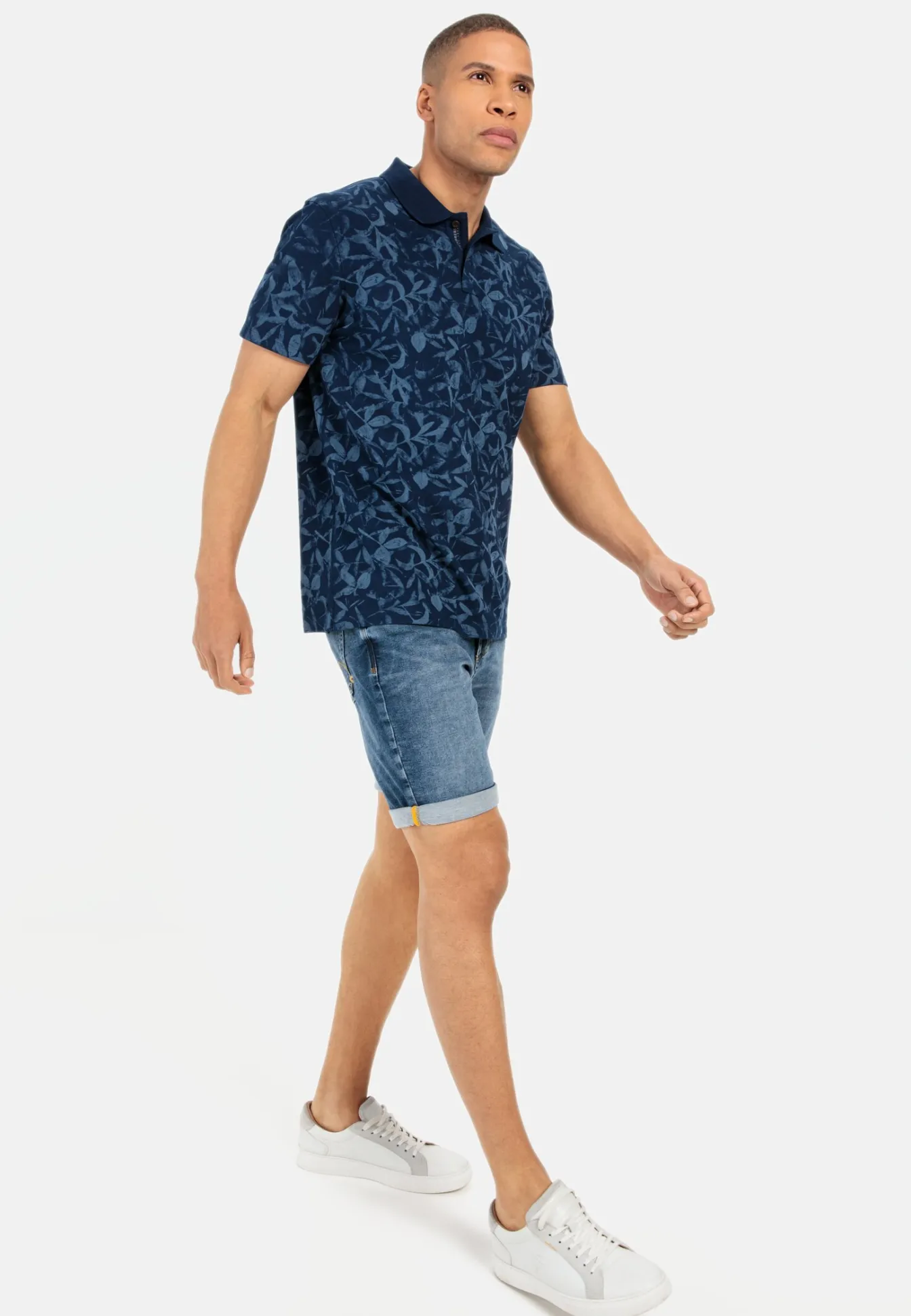 Herren Camel Active T-Shirts & Polos^Pique Poloshirt mit floralem Print