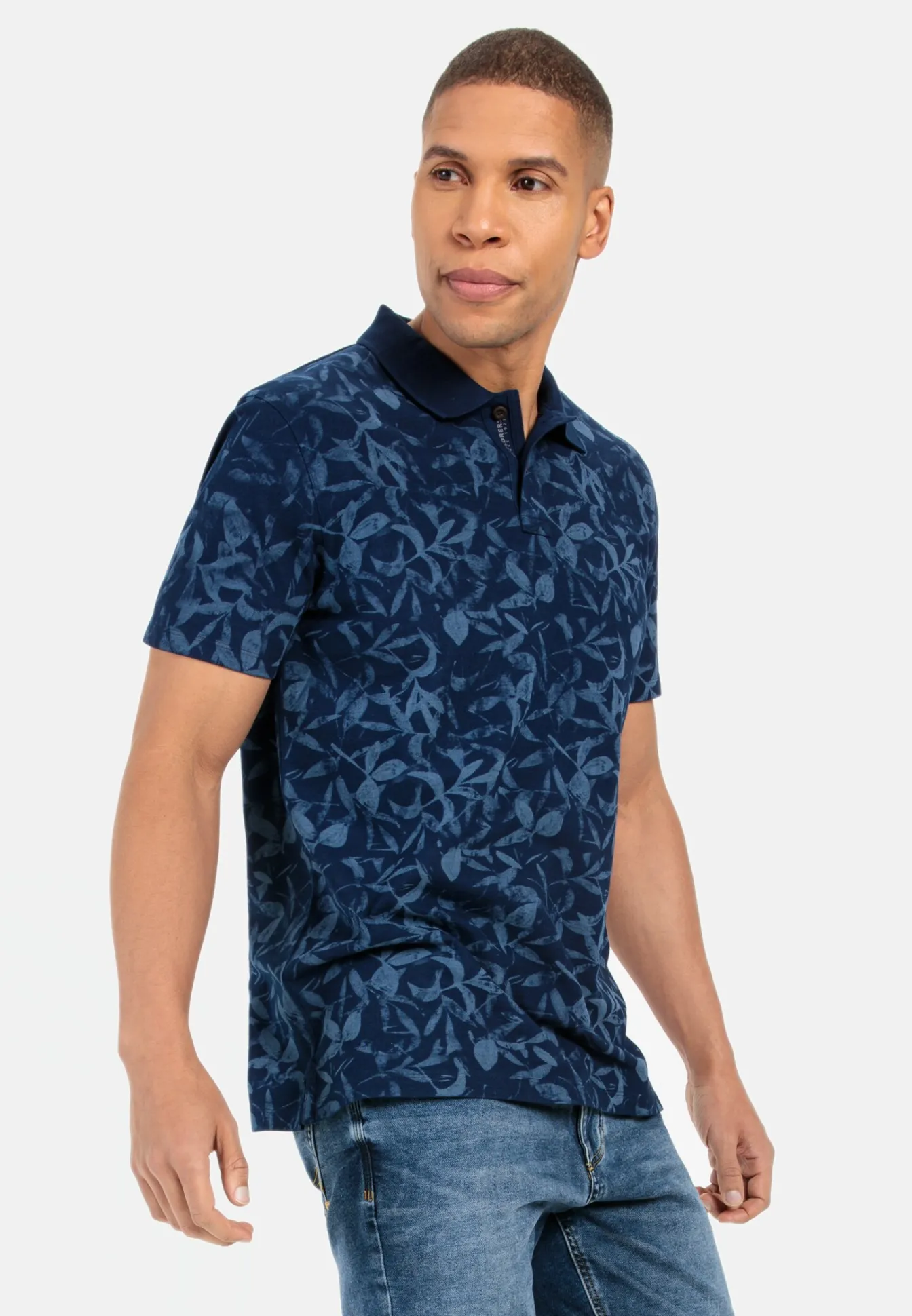 Herren Camel Active T-Shirts & Polos^Pique Poloshirt mit floralem Print