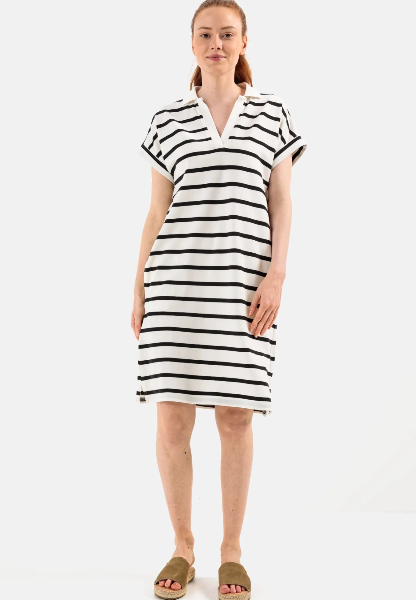 Damen Camel Active Kleider^Polo Kleid aus Piqué Baumwolle