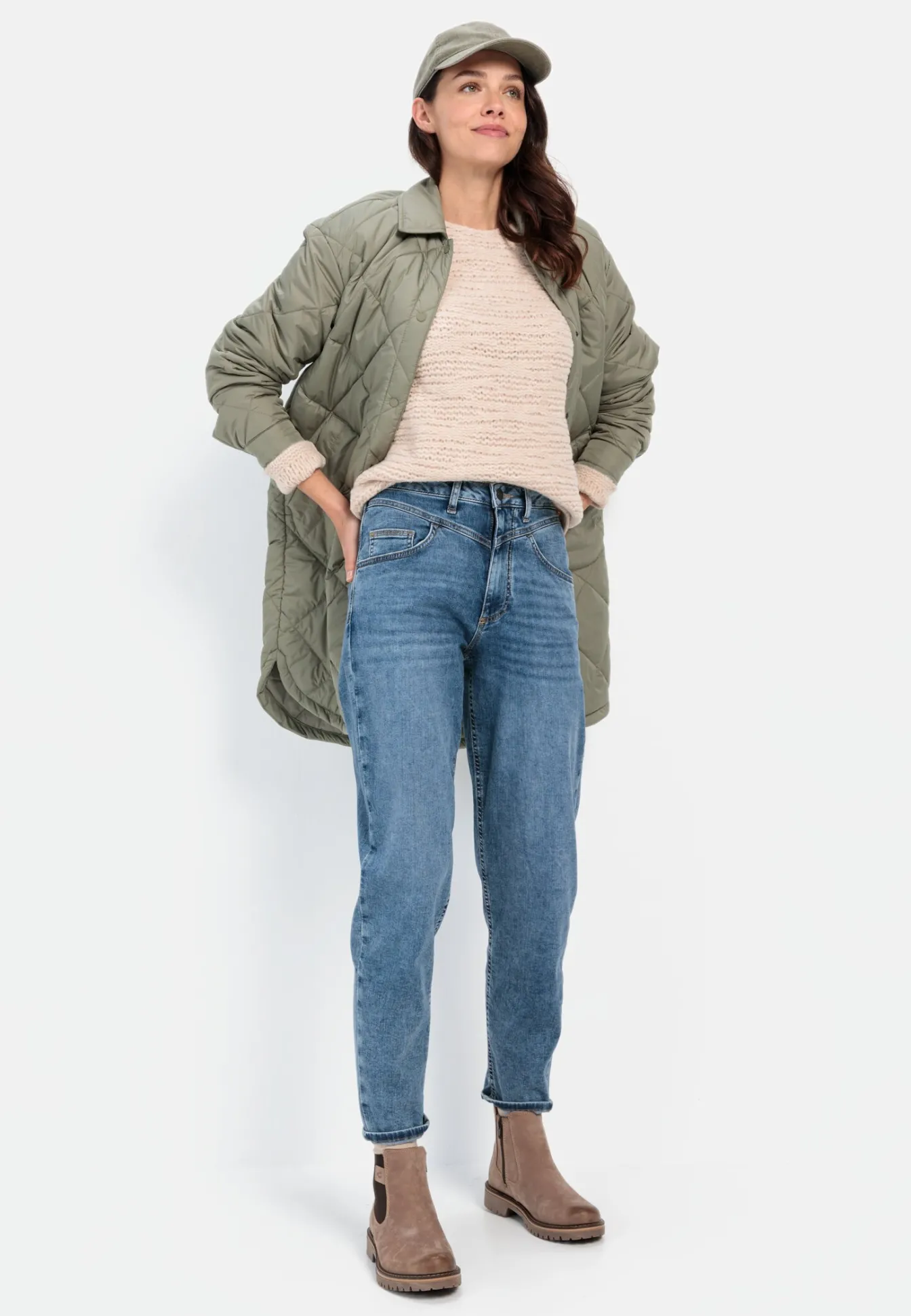 Damen Camel Active Jacken & Westen^Puffer Steppmantel aus recyceltem Polyester